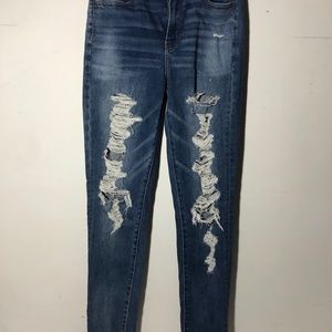 American Eagle Next Level stretch distressed jegging, 8 X-long